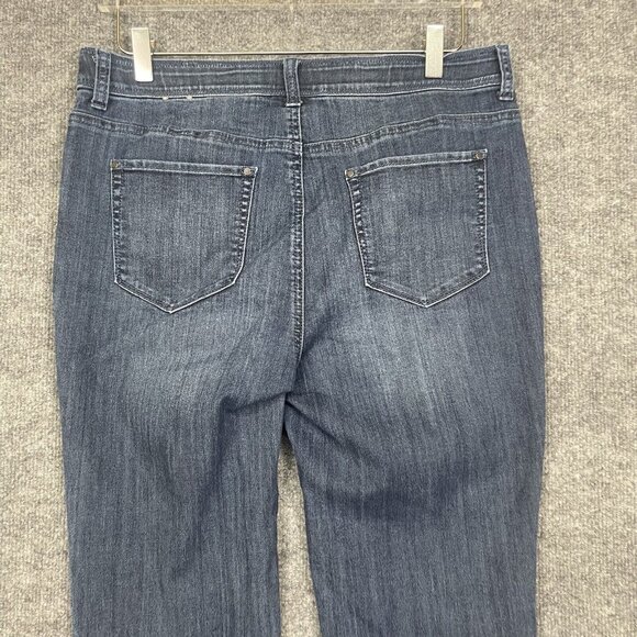 Chicos Jeans Womens 1 US 8 Medium Crop Blue Fabulously Slimming Straight Stretch - Picture 4 of 11